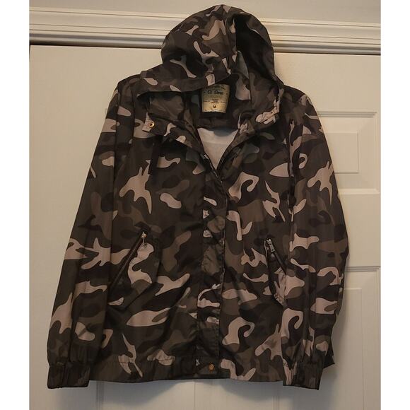 Women’s "Ci Sono Original' Lightweight Camouflage Rain Jacket w/Hood Sz M - Picture 3 of 6